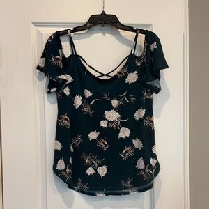 Kaileigh Dark Green Floral Blouse